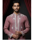 Gajri Soft Silk Multi Resham Dori Mens Kurta With Patiala