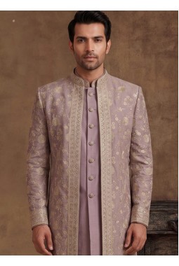 Designer Purple 3-Piece Indo Western for Men