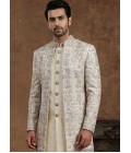 Premium Cream 3-Piece Indo Western Set with Polo Pant