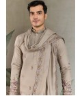 Ivory Viscose Silk Sequins Embroidered Navratri Mens Kurta Ivory Viscose Silk Sequins Embroidered Navratri Mens Kurta