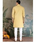 Yellow Viscose Silk Sequins Embroidered Navratri Mens Kurta Yellow Viscose Silk Sequins Embroidered Navratri Mens Kurta