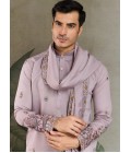 Dusty Pink Viscose Silk Sequins Embroidered Navratri Mens Kurta Dusty Pink Viscose Silk Sequins Embroidered Navratri Mens Kurta
