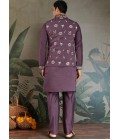 Rust Purple Viscose Silk Thread Embroidered Navratri Kurta Rust Purple Viscose Silk Thread Embroidered Navratri Kurta