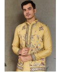 Yellow Viscose Silk Sequins Embroidered Navratri Kurta Yellow Viscose Silk Sequins Embroidered Navratri Kurta
