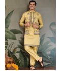 Yellow Viscose Silk Sequins Embroidered Navratri Kurta Yellow Viscose Silk Sequins Embroidered Navratri Kurta