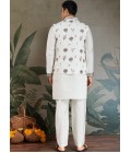 White Viscose Silk Thread Embroidered Navratri Kurta White Viscose Silk Thread Embroidered Navratri Kurta