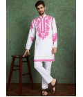 White And Pink Viscose Rayon Digital Print Designer Kurta White And Pink Viscose Rayon Digital Print Designer Kurta