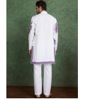 White And Purple Viscose Rayon Digital Print Designer Kurta White And Purple Viscose Rayon Digital Print Designer Kurta