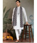 White Viscose Mirror Work Navratri Kurta With Dupatta White Viscose Mirror Work Navratri Kurta With Dupatta