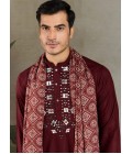 Maroon Viscose Zari Weaving Navratri Kurta With Dupatta Maroon Viscose Zari Weaving Navratri Kurta With Dupatta