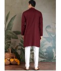 Maroon Viscose Zari Weaving Navratri Kurta With Dupatta Maroon Viscose Zari Weaving Navratri Kurta With Dupatta