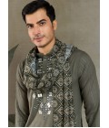 Olive Green Viscose Mirror Work Navratri Kurta With Dupatta Olive Green Viscose Mirror Work Navratri Kurta With Dupatta