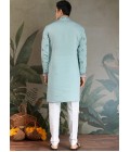 Sky Viscose Silk Sequins Embroidered Navratri Kurta 