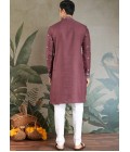 Pastel Chocolate Viscose Silk Thread Embroidered Navratri Kurta Pastel Chocolate Viscose Silk Thread Embroidered Navratri Kurta