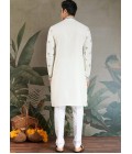 White Viscose Silk Sequins Embroidered Navratri Kurta White Viscose Silk Sequins Embroidered Navratri Kurta