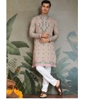 Ivory Viscose Silk Thread Embroidered Navratri Kurta Ivory Viscose Silk Thread Embroidered Navratri Kurta