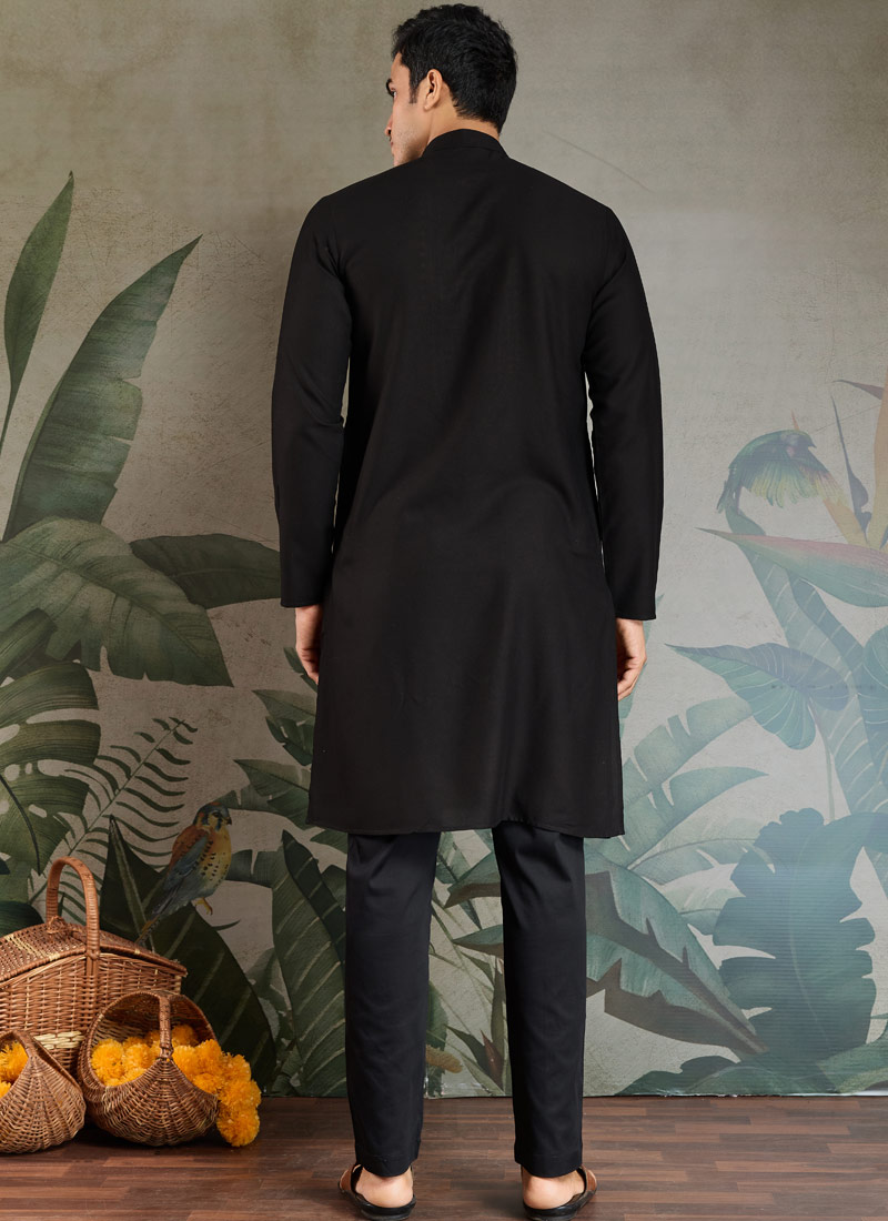 Black Viscose Rayon Mirror Work Navratri Kurta Black Viscose Rayon Mirror Work Navratri Kurta
