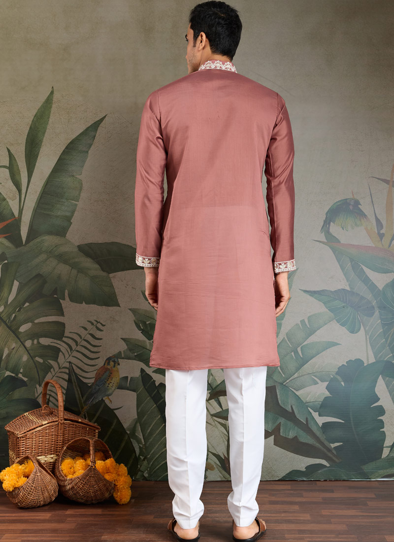 Pastel Chocolate Viscose Silk Sequence Embroidered Navratri Kurta Pastel Chocolate Viscose Silk Sequence Embroidered Navratri Kurta