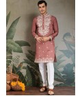 Pastel Chocolate Viscose Silk Sequence Embroidered Navratri Kurta Pastel Chocolate Viscose Silk Sequence Embroidered Navratri Kurta