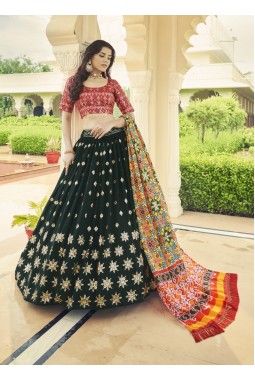 Green Georgette Embroidered Wedding Lehenga Choli