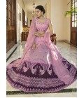 Dusty Pink And Purple Art Silk Sequins Wedding Lehenga Choli