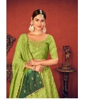 Silk Green Embroidered Wedding Lehenga Choli
