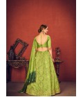 Silk Green Embroidered Wedding Lehenga Choli