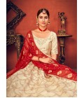 Beige Silk Embroidered Wedding Lehenga Choli