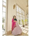 Dusty Pink Georgette Stone Wedding Lehenga Choli