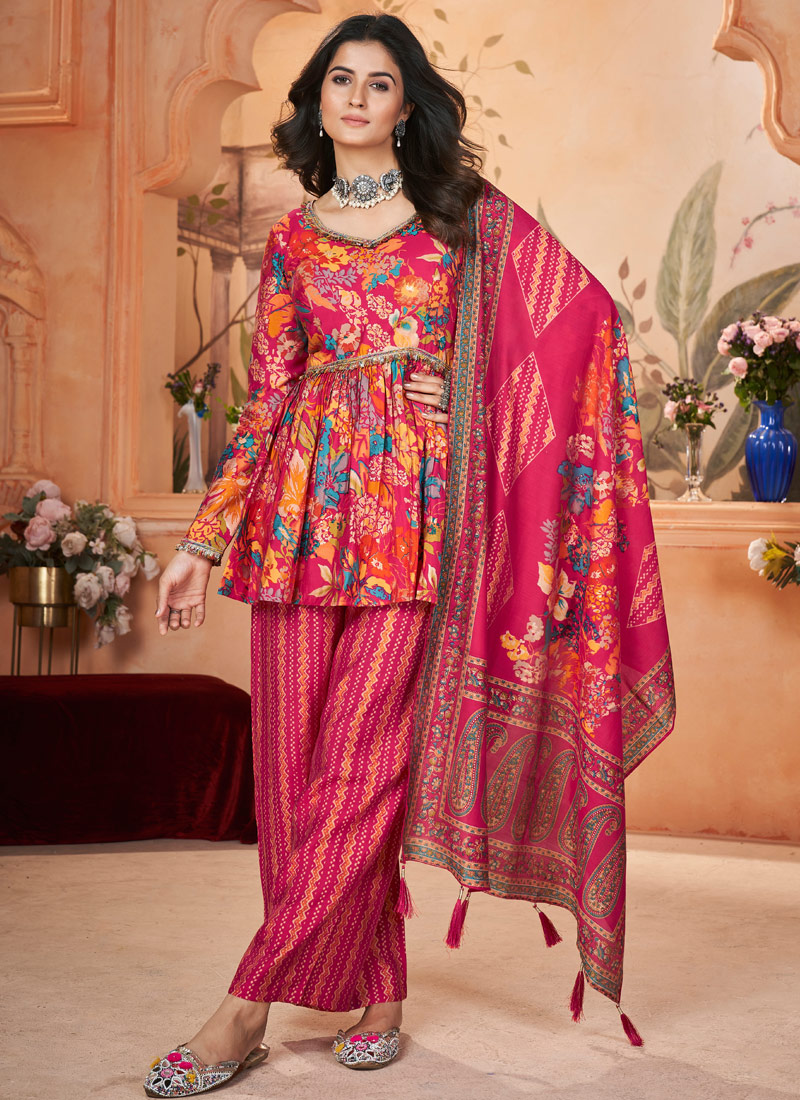 Rani Silk Digital Print Navratri Salwar Kameez