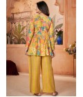 Yellow Silk Digital Print Navratri Salwar Kameez