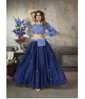 Royal Blue Art Silk Sequins Lehenga Choli