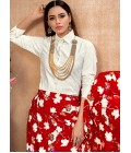 Vibrant Red Silk Printed Navratri Skirt and Top Set Celebrate in Elegance Vibrant Red Silk Printed Navratri Skirt and Top Set Celebrate in Elegance
