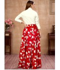 Vibrant Red Silk Printed Navratri Skirt and Top Set Celebrate in Elegance Vibrant Red Silk Printed Navratri Skirt and Top Set Celebrate in Elegance
