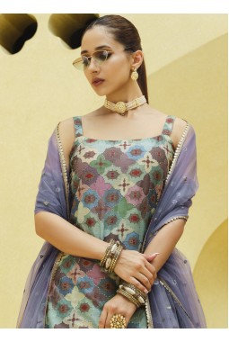 Lavender Chinon Silk Sequins Wedding Lehenga Choli