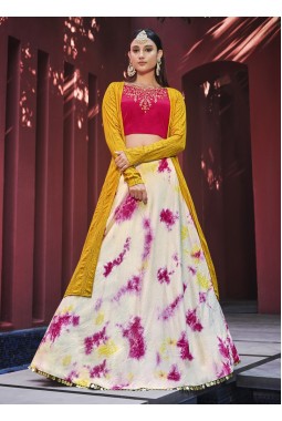 Pink Cotton Sibburi Print Wedding Lehenga Choli