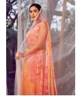 Orange Silk Printed Wedding Lehenga Choli