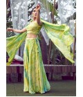 Fluorescent Green Silk Printed Wedding Lehenga Choli