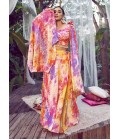 Purple Pink Silk Printed Wedding Lehenga Choli