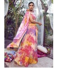 Purple Pink Silk Printed Wedding Lehenga Choli