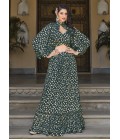 Green Georgette Foil Work Wedding Lehenga Choli