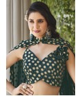 Green Georgette Foil Work Wedding Lehenga Choli