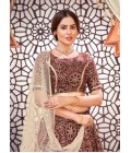 Deep Maroon Tafetta Silk Metallic Foil Wedding Lehenga Choli