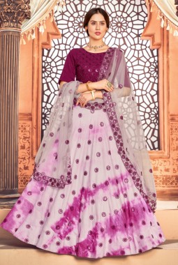 Pink Cotton Sequins Wedding Lehenga Choli