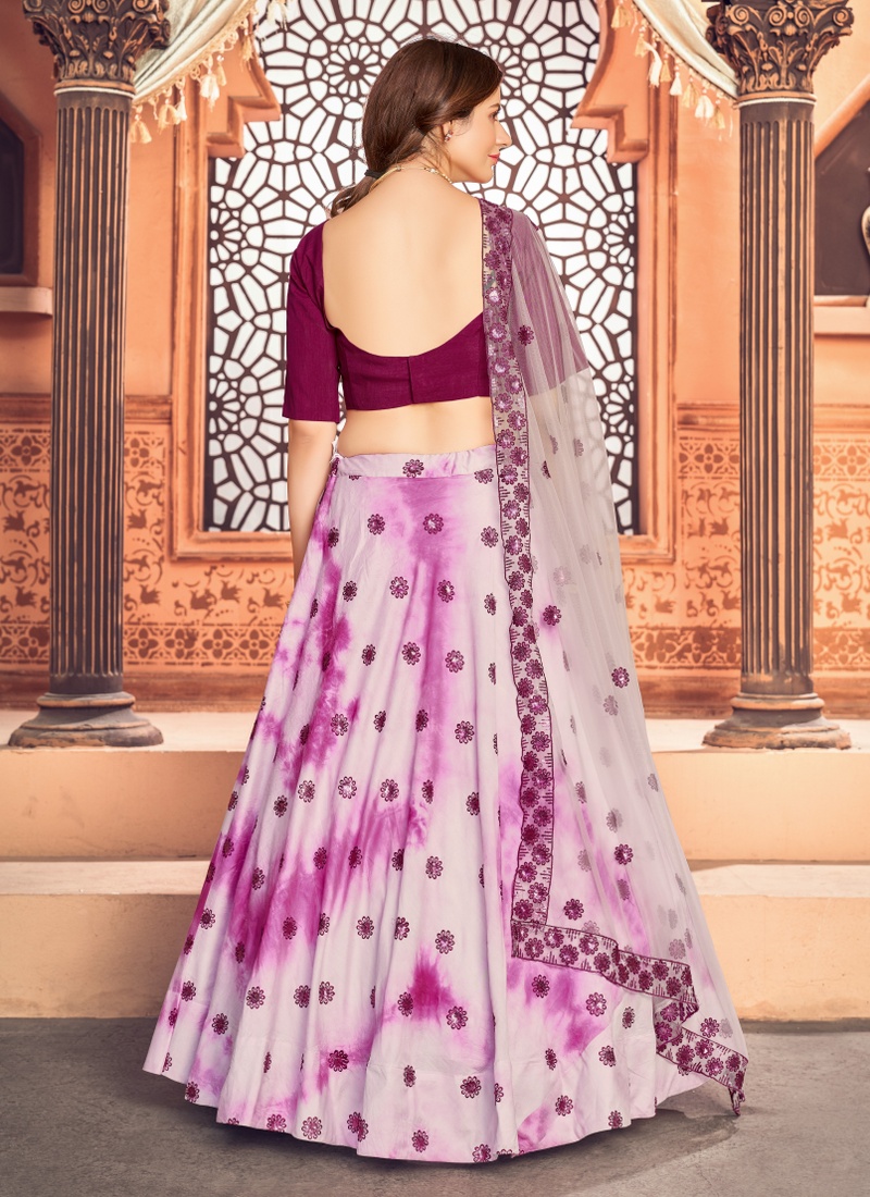 Pink Cotton Sequins Wedding Lehenga Choli