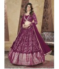 Deep Pink Pigment Foil Work Wedding Lehenga Choli