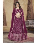 Deep Pink Pigment Foil Work Wedding Lehenga Choli