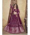 Deep Pink Pigment Foil Work Wedding Lehenga Choli