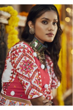 Black Maslin Cotton Digital Print Navratri Chaniya Choli