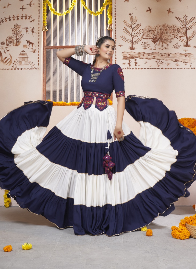 Vibrant Festivities Multi Color Rayon Navratri Chaniya Choli Vibrant Festivities Multi Color Rayon Navratri Chaniya Choli